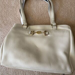 Giani Bernini Elegant Cream Leather Shoulder Bag